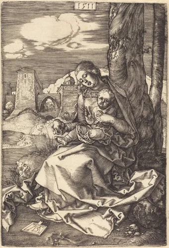 The Virgin and Child with the Pear by Albrecht Dürer, print, 1511