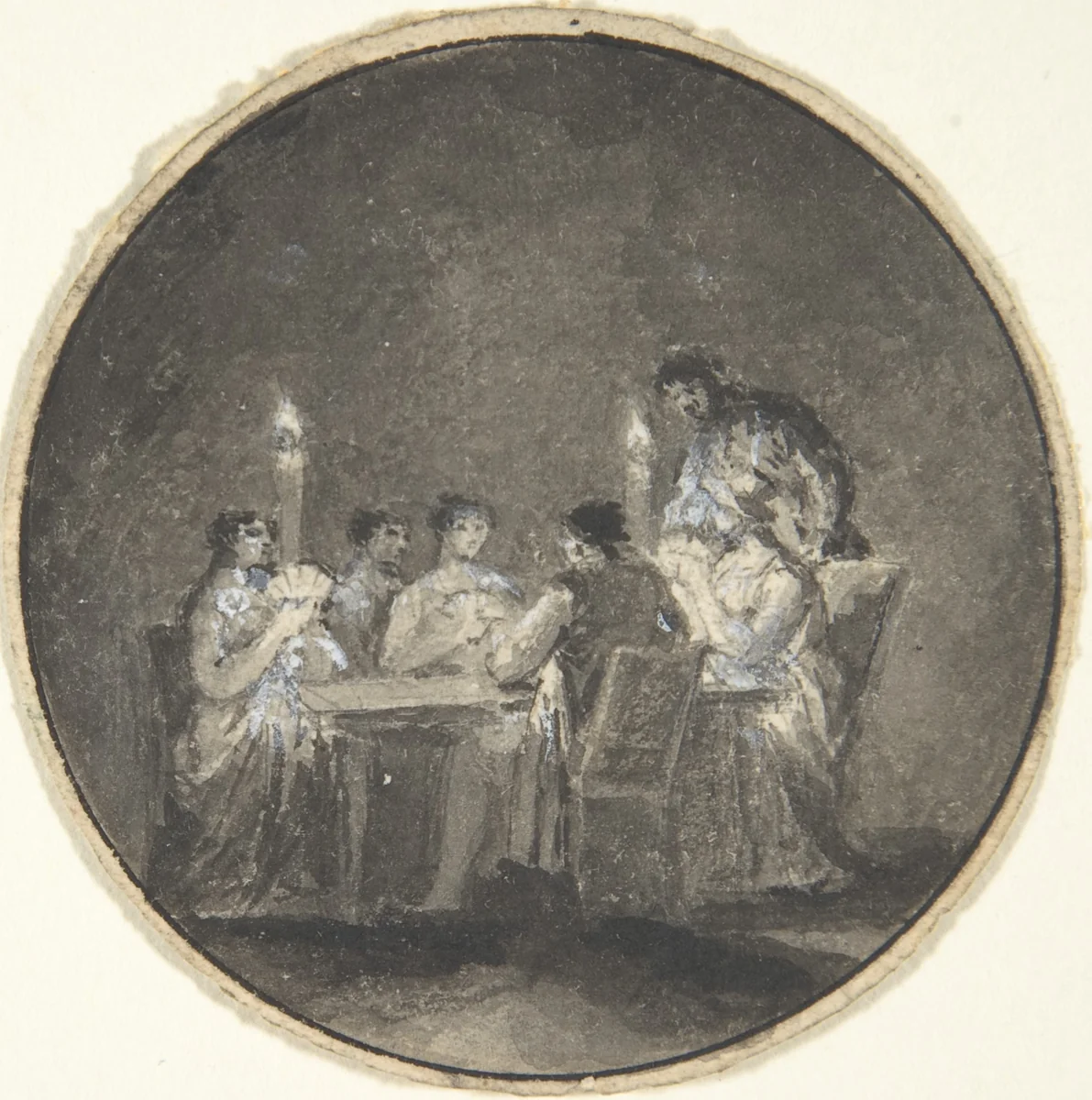 The Card Players by anonymous, drawing, 1780-1820