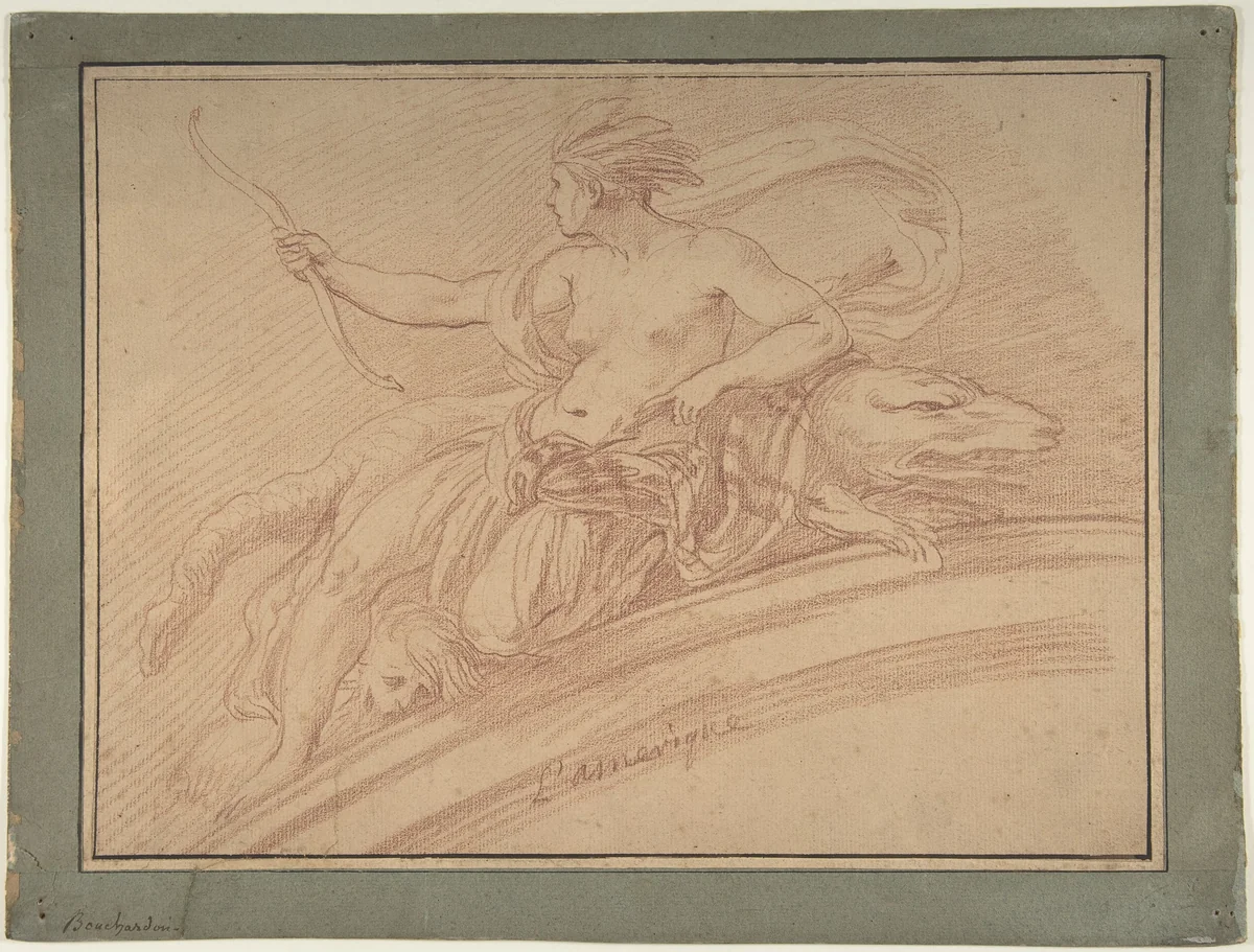 Allegory of America, from the Four Continents by Edme Bouchardon, drawing, 1710-1762