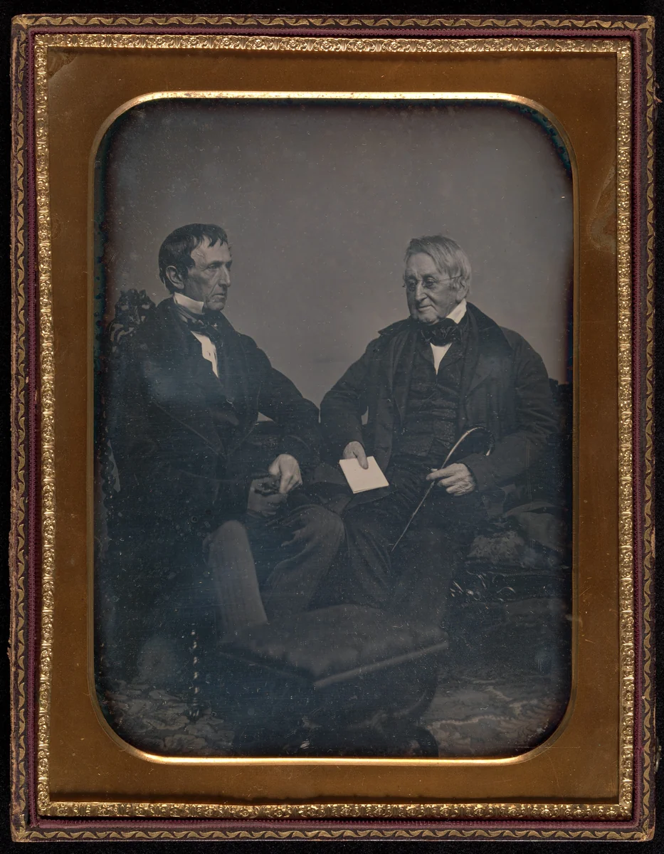 [Two Elderly Men Conversing] by John Adams Whipple, photograph, 1848-1852