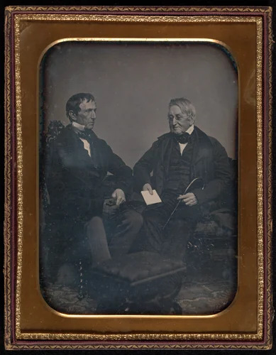 [Two Elderly Men Conversing] by John Adams Whipple, photograph, 1848-1852