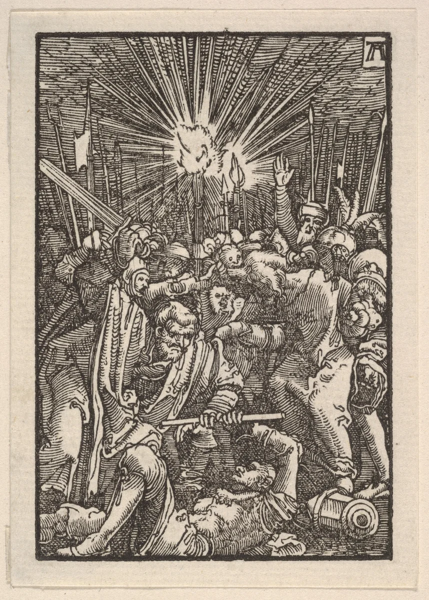 The Arrest of Christ, from "The Fall and Salvation of Mankind Through the Life and Passion of Christ" by Albrecht Altdorfer, print, 1508-1518