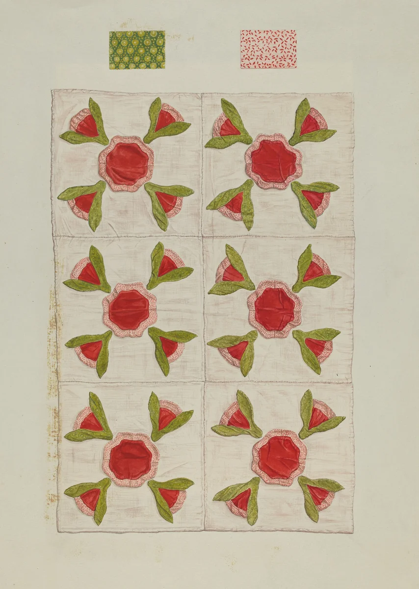 Quilt by Flora Merchant, index of american design, 1935-1942