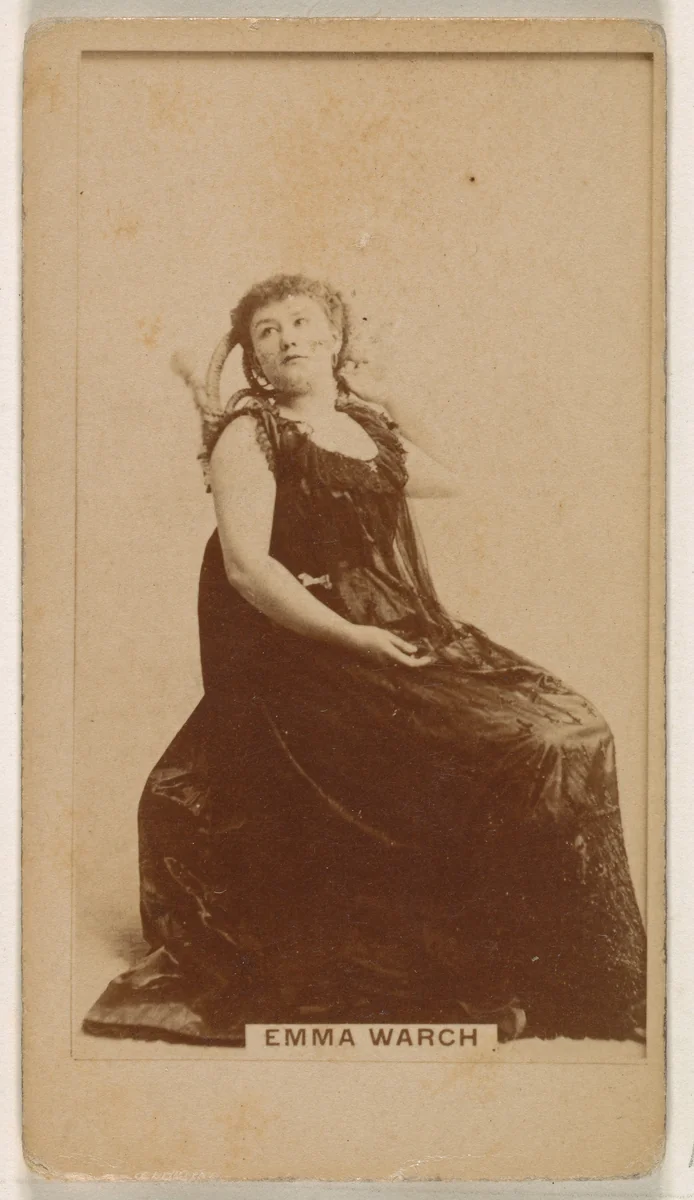 Emma Warch, from the Actresses series (N245) issued by Kinney Brothers to promote Sweet Caporal Cigarettes by Kinney Brothers Tobacco Company, photograph, 1890