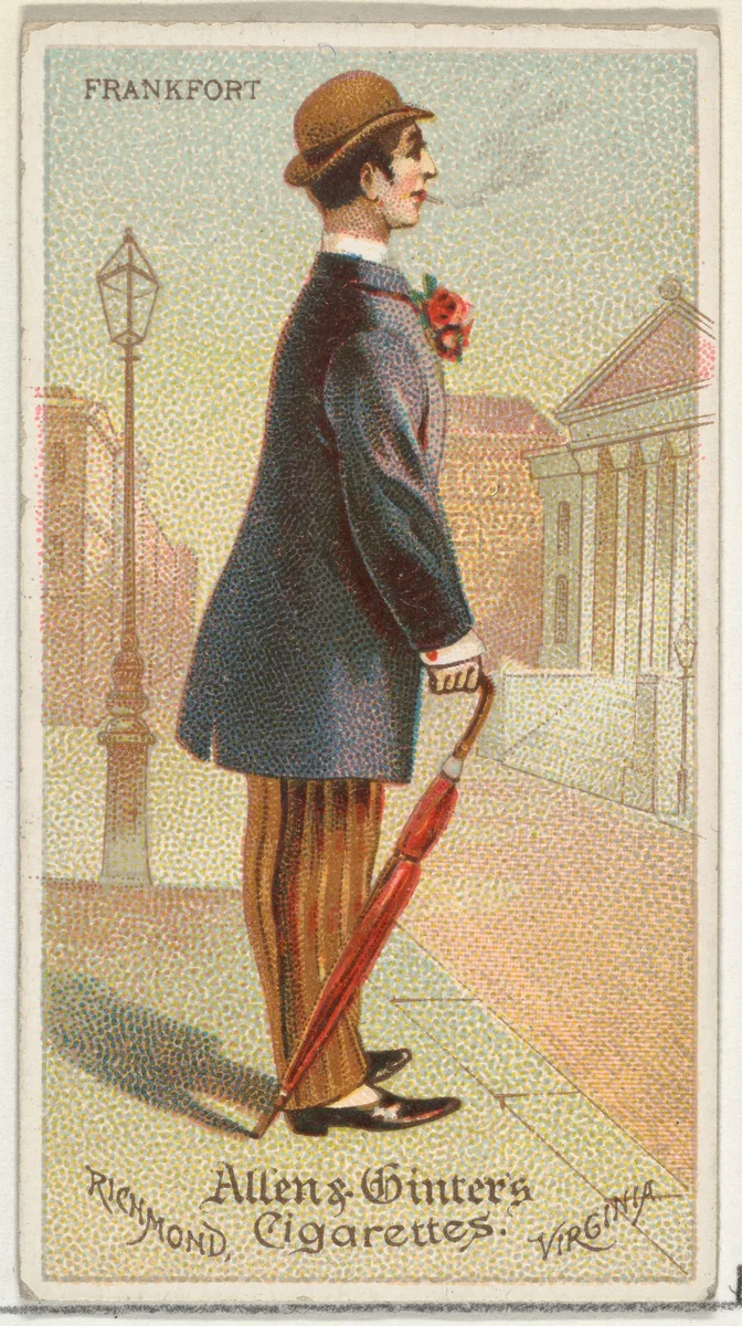 Frankfurt, from World's Dudes series (N31) for Allen & Ginter Cigarettes by Allen & Ginter, print, 1888