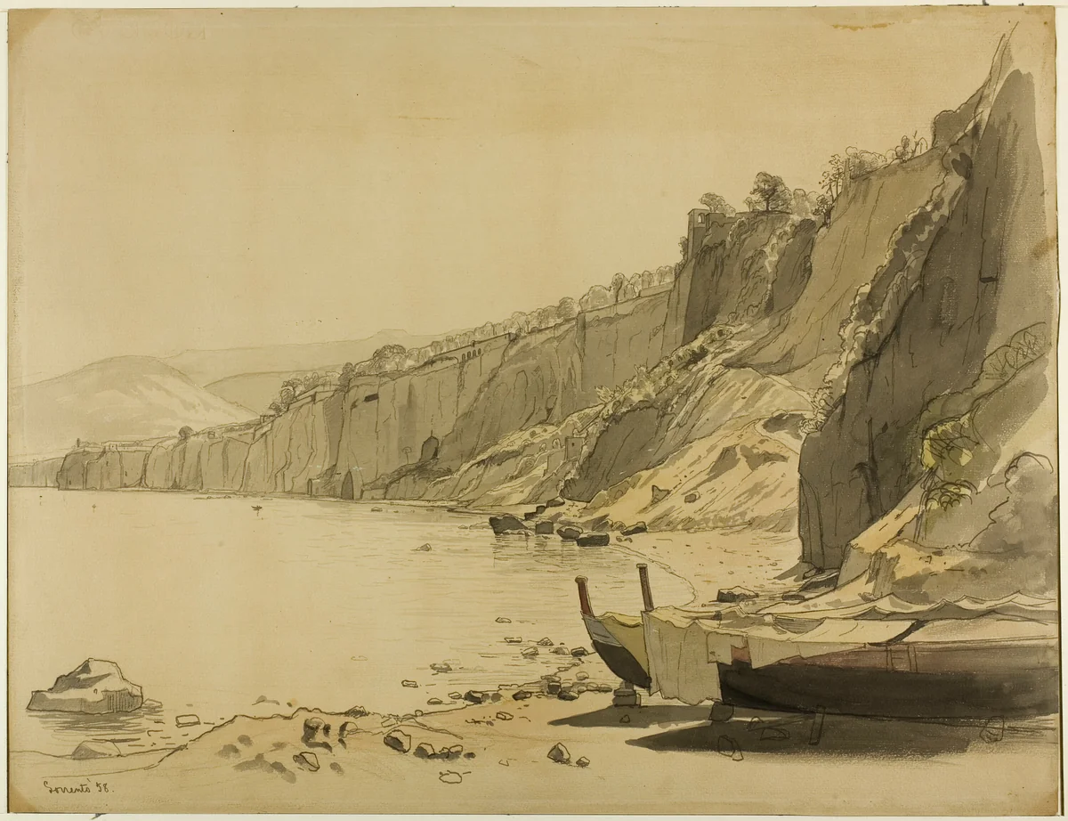 Coast of Sorrento by William Stanley Haseltine, drawing, 1858
