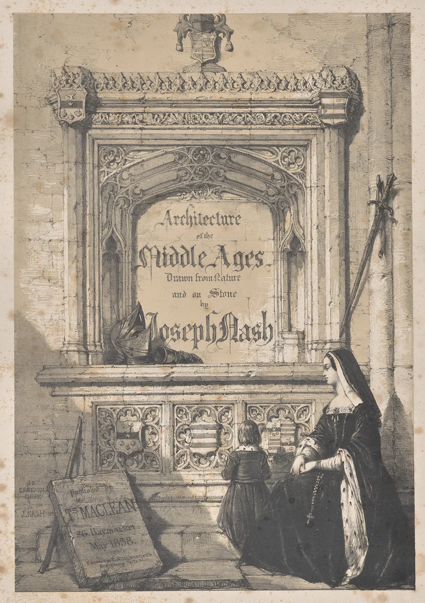 Architecture of the Middle Ages: Title Page - In Croyden Church by Joseph Nash, print, 1838