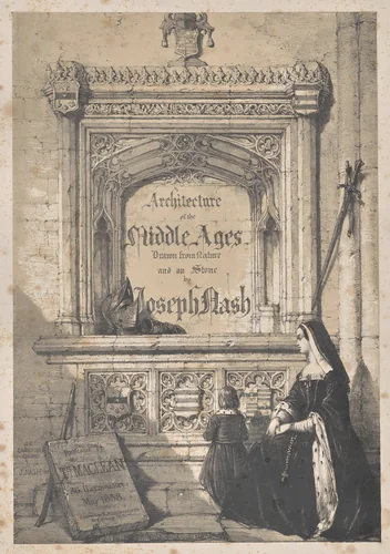 Architecture of the Middle Ages: Title Page - In Croyden Church by Joseph Nash, print, 1838
