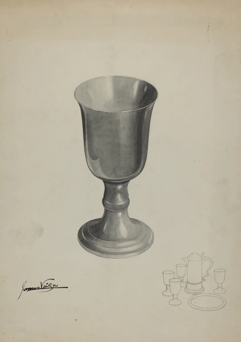 Pewter Chalice by James H.C. Vail, index of american design, 1935-1942