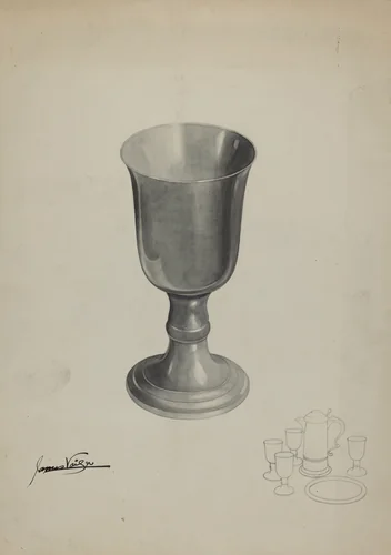 Pewter Chalice by James H.C. Vail, index of american design, 1935-1942