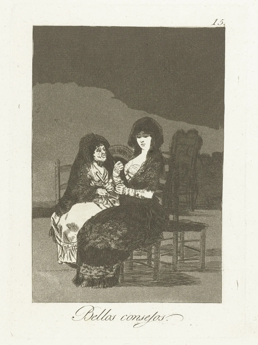 Goede raadgevingen by Francisco de Goya, print, 1797-1799