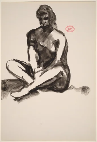Untitled [female model seated with crossed legs] by Richard Diebenkorn, drawing, 1955-1967