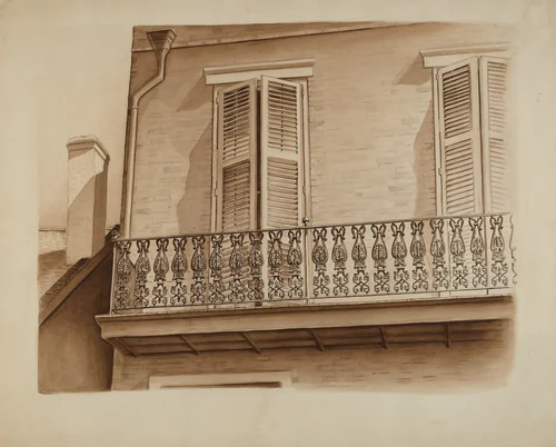 Cast Iron Balcony Rail by Al Curry, index of american design, 1936