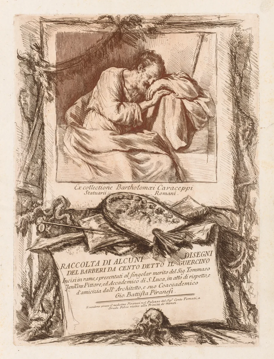 Title Page of Raccolta di alcuni disegni del Barberi da Cento detto il Guercino by Giovanni Battista Piranesi, print, 1764