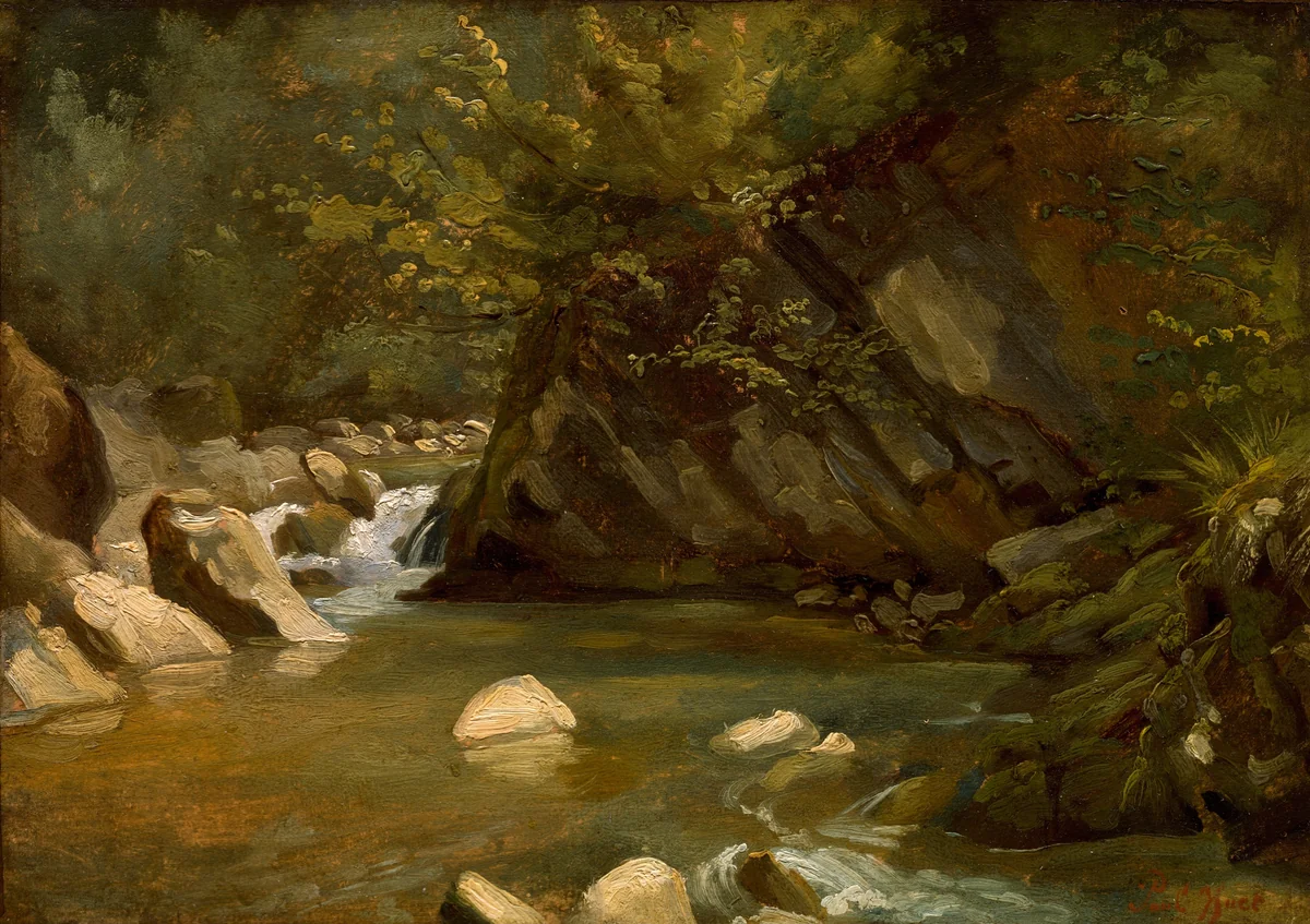 Woodland Stream by Paul Huet, painting, 1840
