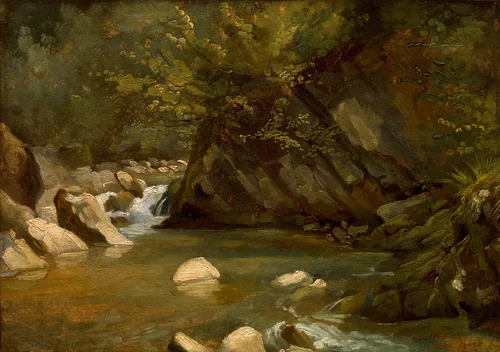 Woodland Stream by Paul Huet, painting, 1840