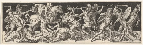 Plate from "Battles and Victories" (Combats et Triomphes) by Etienne Delaune, print, 1540-1583