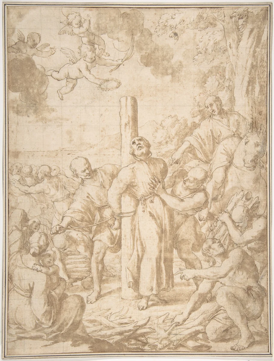 A Martyrdom by Serafino Brizzi, drawing, 1648-1737
