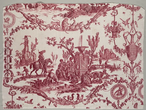 Fragments of Copperplate Printed Cotton by Christophe Philippe Oberkampf, textile, 1784-1794