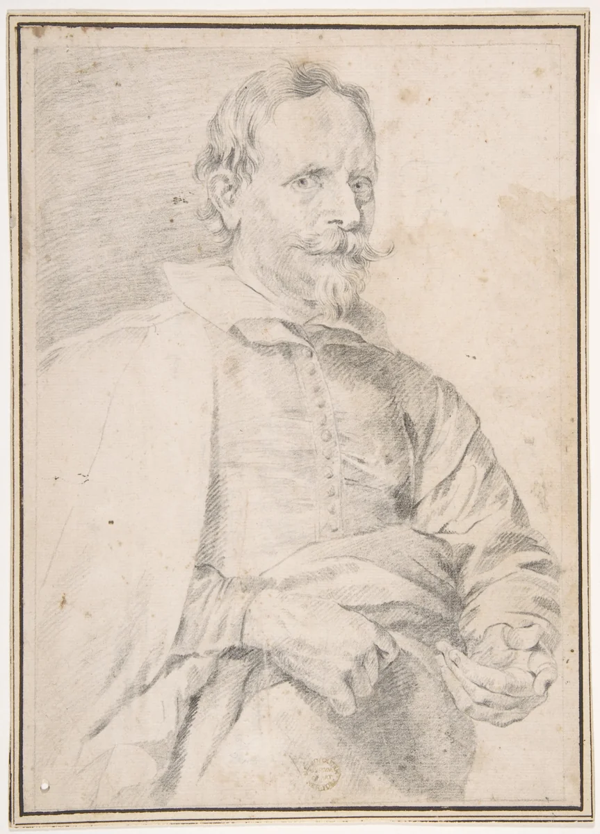 Portrait of Cornelis de Vos by anonymous, drawing, 1500-1599