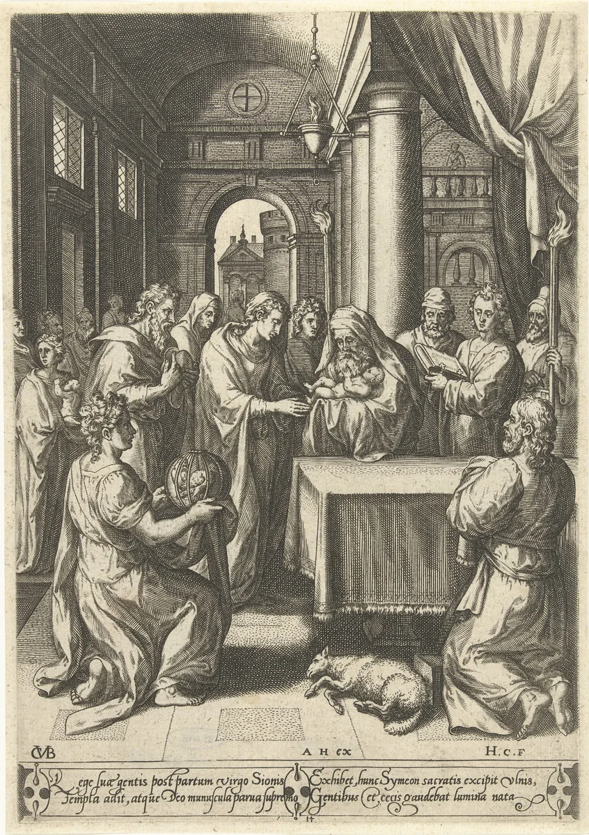 Presentatie van Christus in de tempel by Unknown, print, 1576