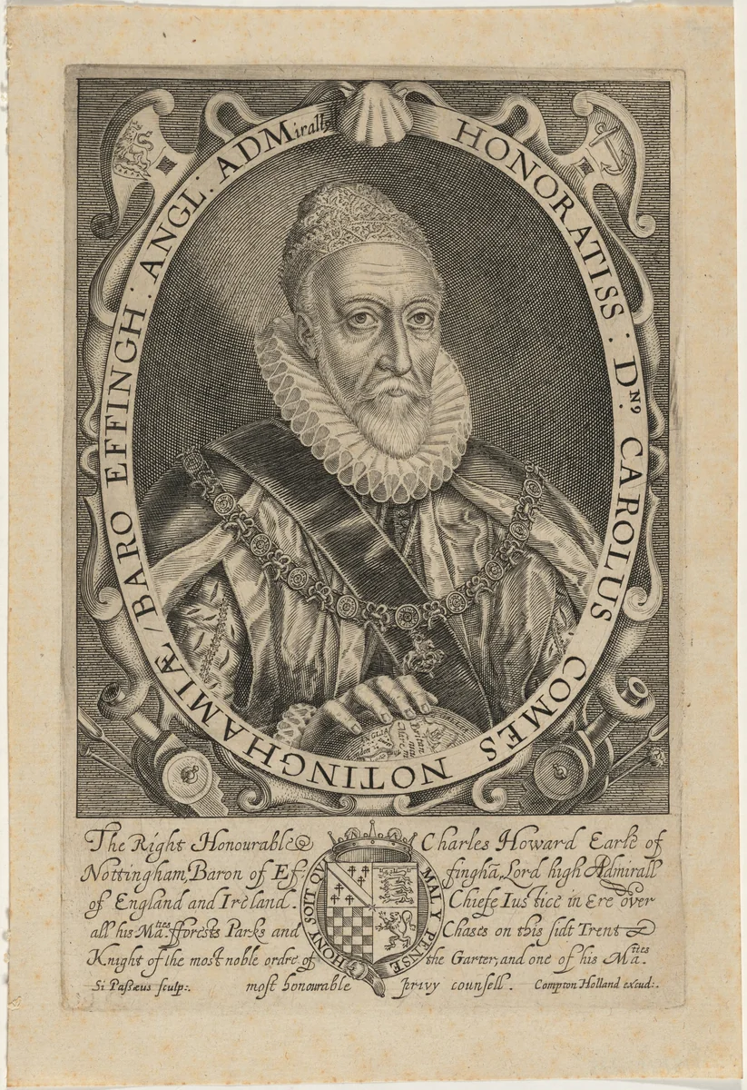 Charles Howard, First Earl of Nottingham by Simon van de Passe, print, 1595-1647