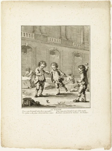 The Top, from The Games of the Urchins of Paris by Jean-Baptiste Tilliard, print, 1770