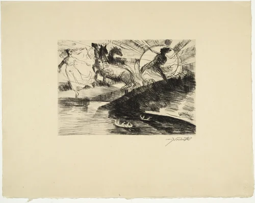 Apollo and the Rosy-Fingered Eos (Apollo und die Rosenfingerige Eos) from Classical Legends (Antike Legenden) by Lovis Corinth, print, 1919