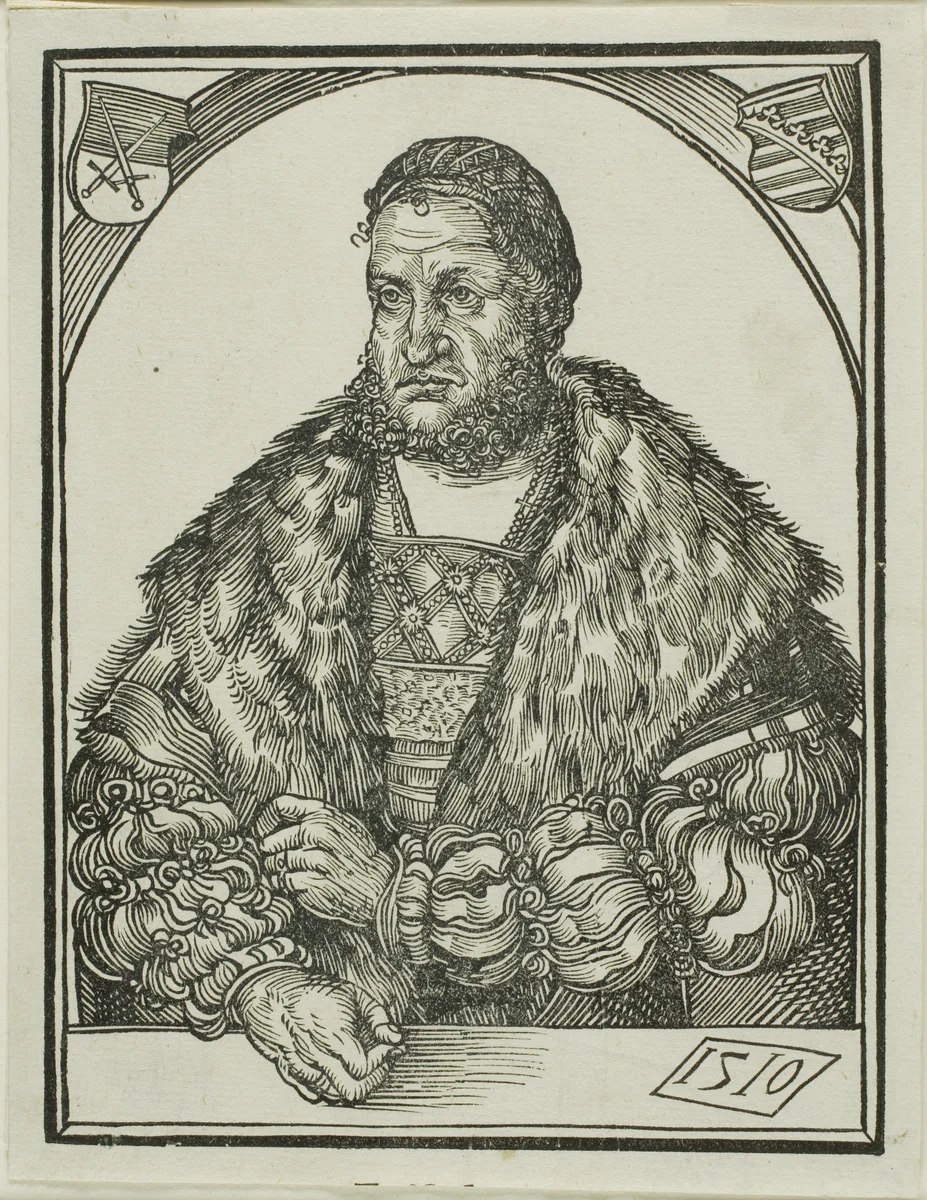 Elector Frederick III of Saxony, from Speculum intellectuale felicitatis humane by Wolf Traut, print, 1510