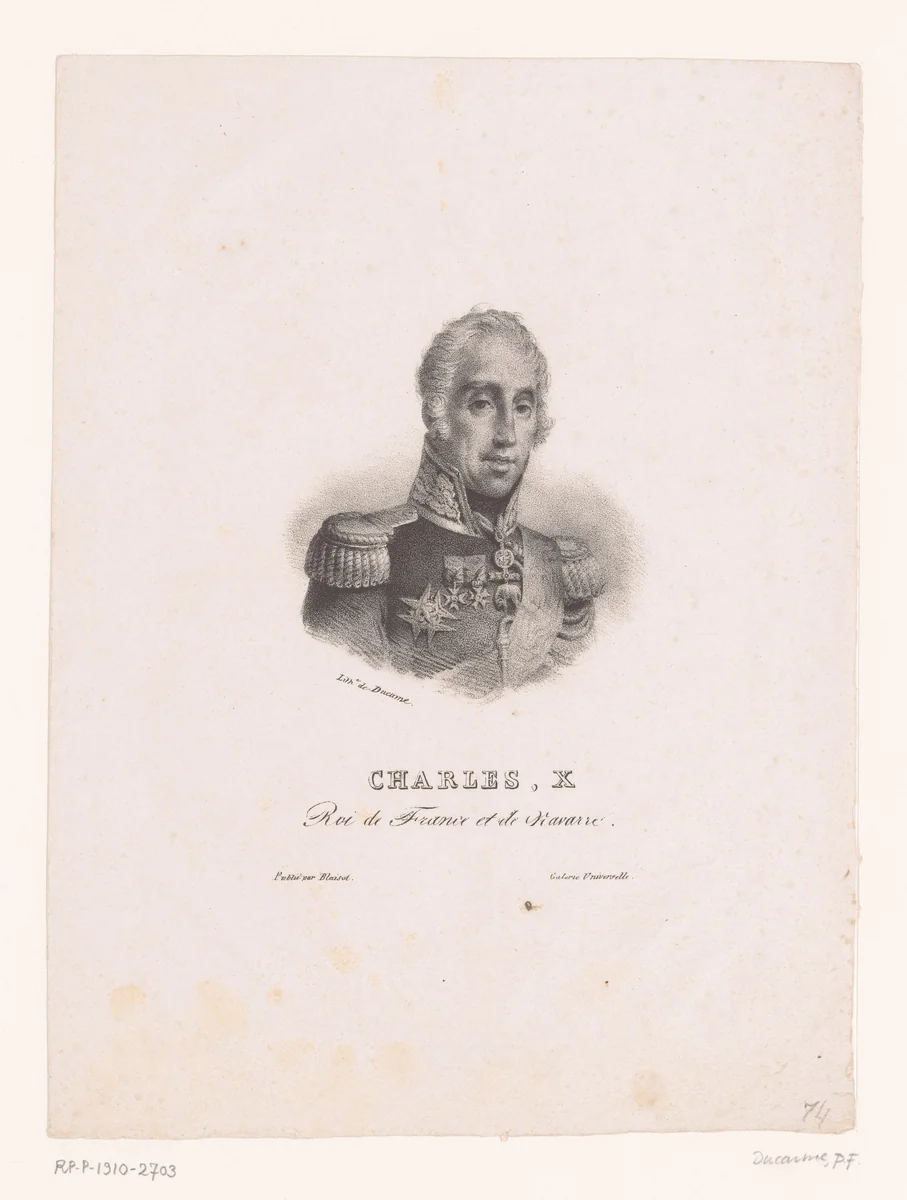 Portret van Karel X van Frankrijk by anonymous, print, 1820-1829