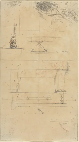 Moliere's Tomb by Charles Meryon, drawing, 1854