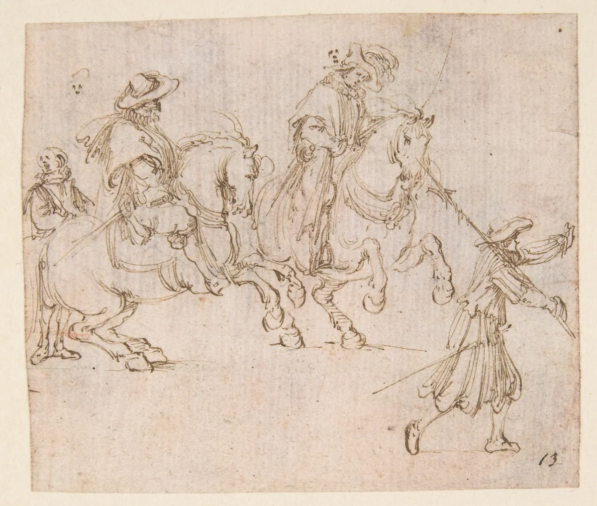 Horsemen and Soldiers by Stefano della Bella, drawing, 1610-1664