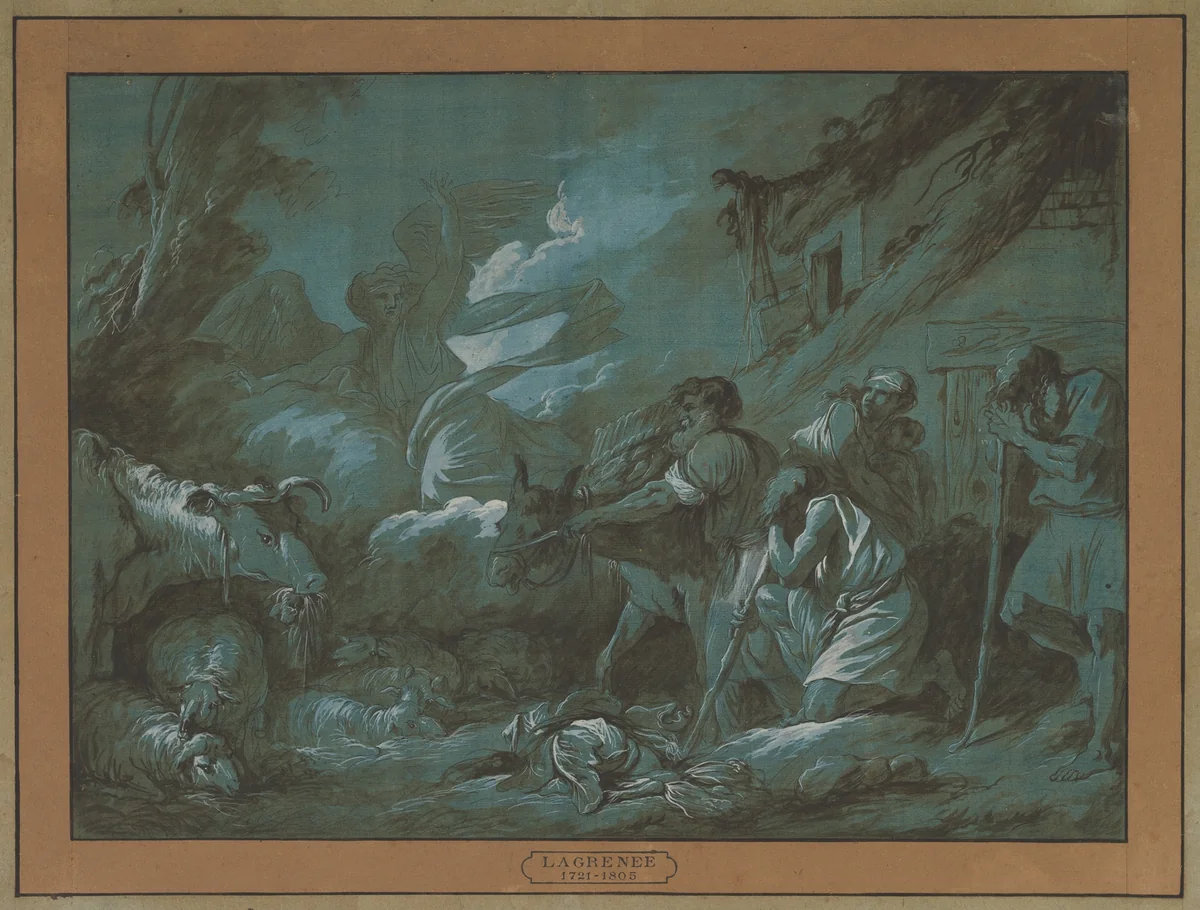 Annunciation to the Shepherds by Jean Jacques Lagrenée, drawing, 1775