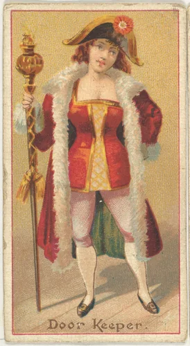 Door Keeper, from the Occupations of Women series (N502) for Frishmuth's Tobacco Company by Frishmuth's Tobacco Company, print, 1889