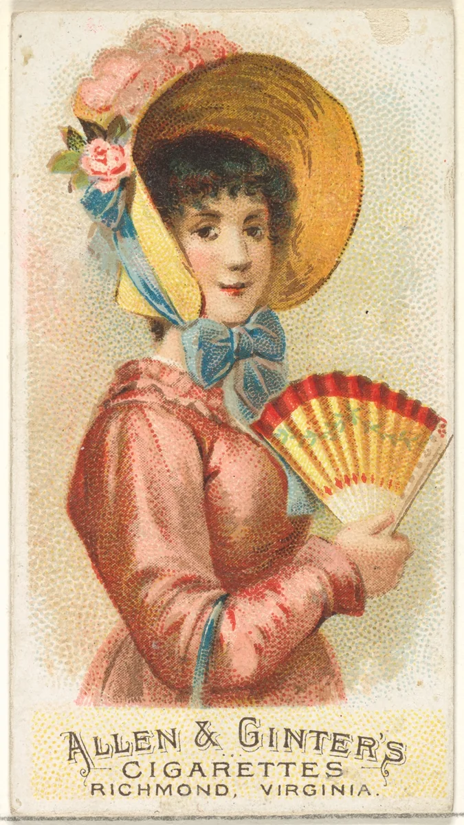 Plate 2, from the Fans of the Period series (N7) for Allen & Ginter Cigarettes Brands by Allen & Ginter, print, 1889