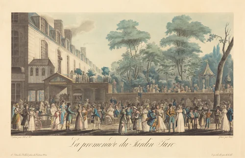 La promenade au Jardin Turc by Jean Pierre Marie Jazet, print, 1788-1871