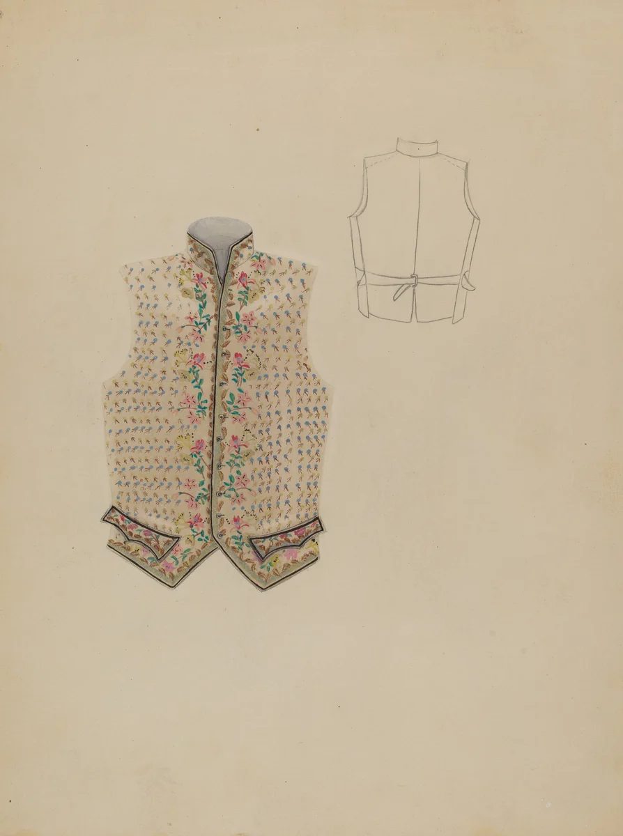 Waistcoat by Bessie Forman, index of american design, 1936