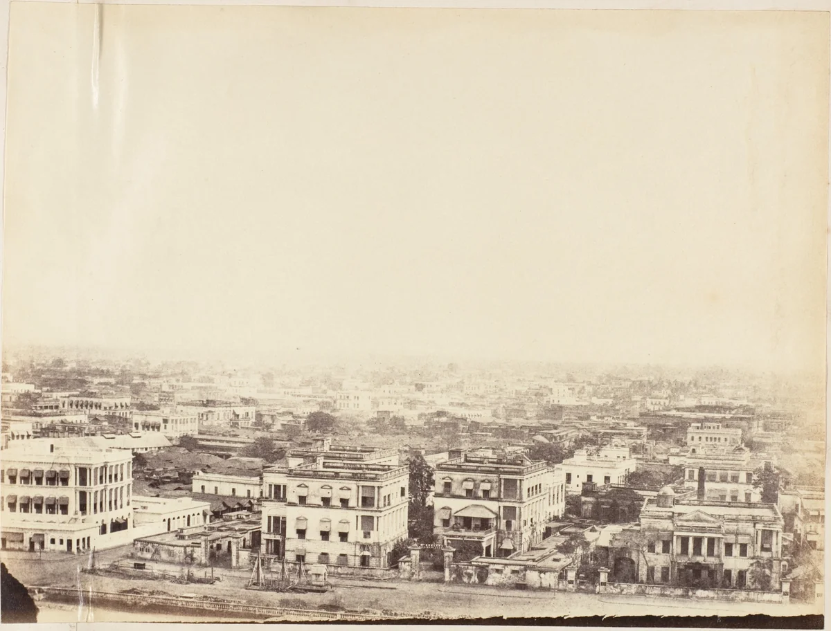 [View of the City from the Ochterlony Monument, Calcutta] by R. B. Hill, photograph, 1850-1859