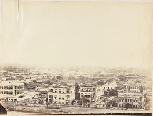 [View of the City from the Ochterlony Monument, Calcutta] by R. B. Hill, photograph, 1850-1859