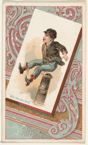 "Wid me one hand," from the Terrors of America set (N136) issued by Duke Sons & Co. to promote Honest Long Cut Tobacco by W. Duke, Sons & Co., print, 1888-1889