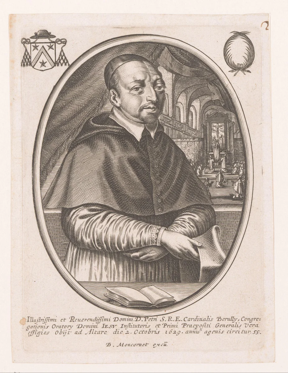 Portret van Pierre de Bérulle by anonymous, print, 1610-1668