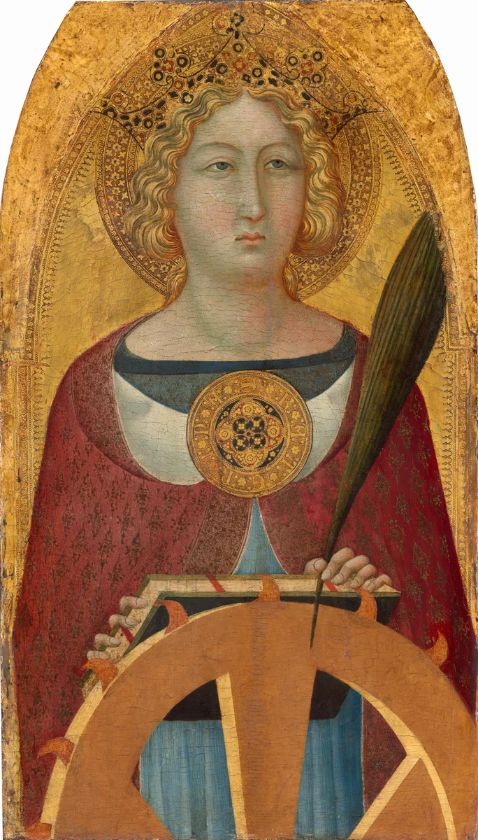 Saint Catherine of Alexandria by Bartolomeo Bulgarini, painting, 1335-1340