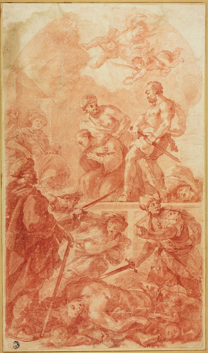 Martyrdom Scene by Antonio Molinari, drawing, 1685-1727
