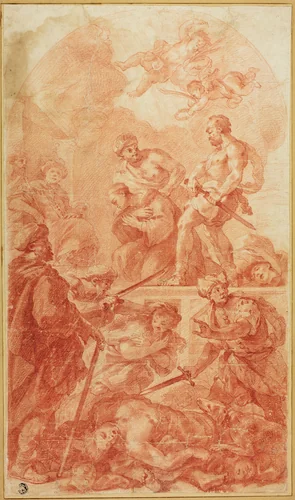 Martyrdom Scene by Antonio Molinari, drawing, 1685-1727