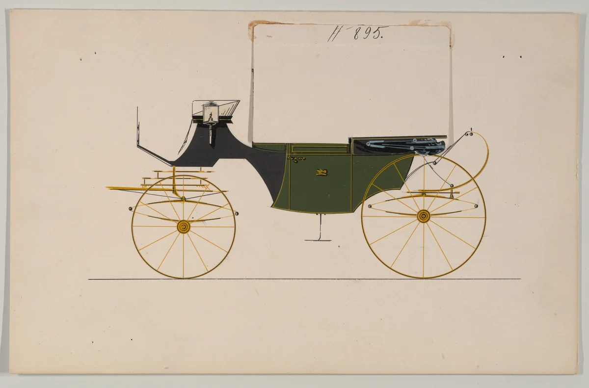 Landaulet #895 by Brewster & Co., drawing, 1850-1870