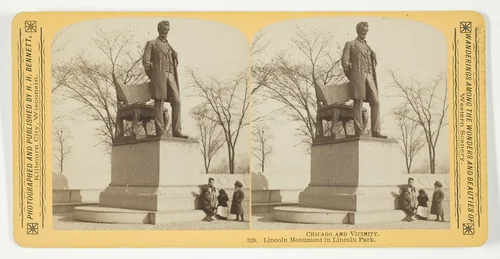 Lincoln Monument in Lincoln Park, from the series "Chicago and Vicinity" by Henry Hamilton Bennett, photograph, 1887-1893