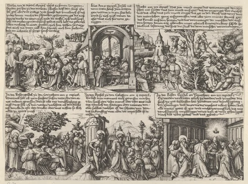 Different Scenes from the Gospels and from Acta Aposotolorum by Daniel Hopfer, print, 1525-1535