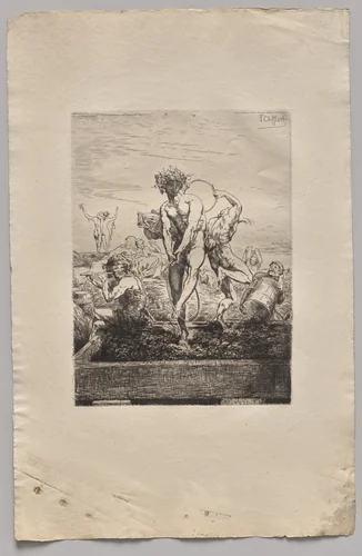 The Harvests by Nicolas-François Chifflart, print, 1865