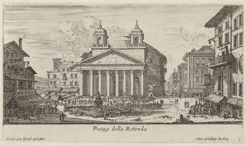 Piazza della Rotonda by Israël Silvestre, print, 1640-1660