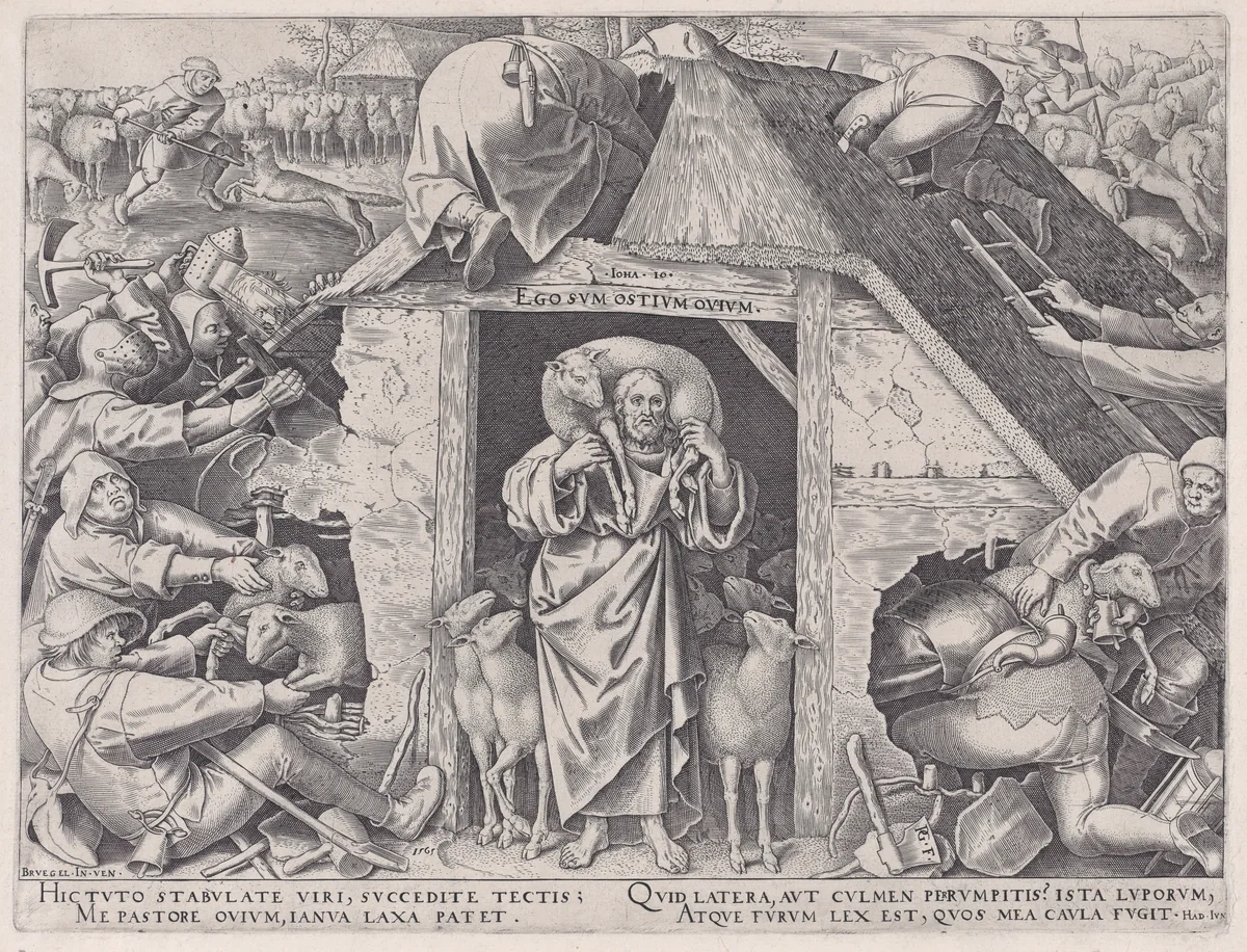Parable of the Good Shepherd by Philips Galle, print, 1565